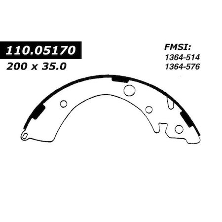 Centric Parts Centric Brake Shoes, 111.05170 111.05170
